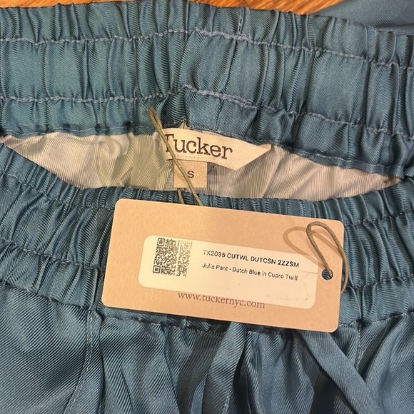 NWT Tucker Woman’s Dutch Blue In Cupro Twill Julia Pants Size S - Picture 5 of 6